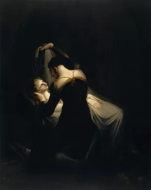 Johann Heinrich Füssli (1741 – 1825) Roméo et Juliette 1809 Huile sur toile 143 x 112 cm Collection particulière, en dépôt au Kunstmuseum de Bâle, Kunstmuseum Basel, Martin P. Bühler 